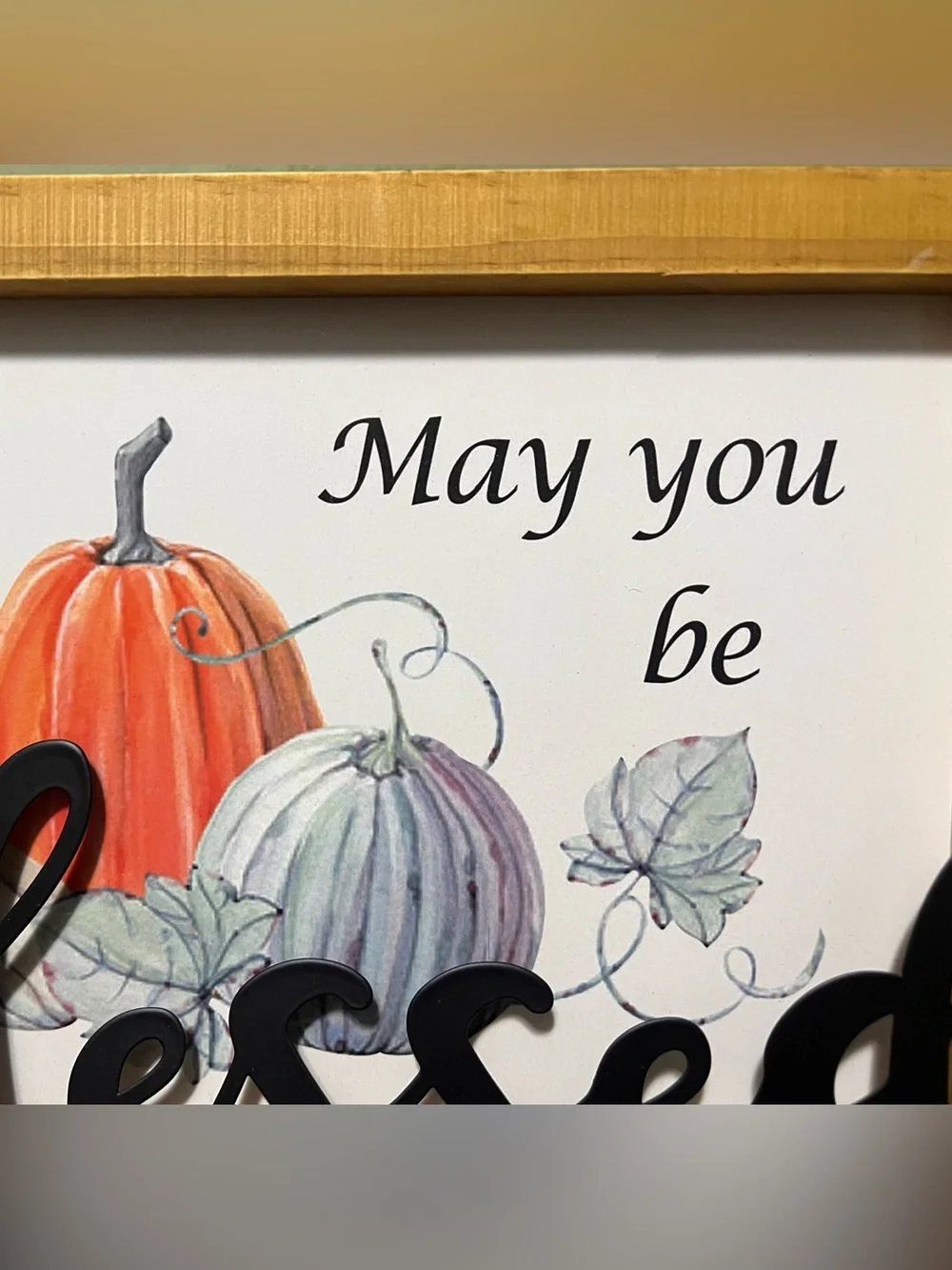 NWT May You Be Blessed Pumpkin Wall Art